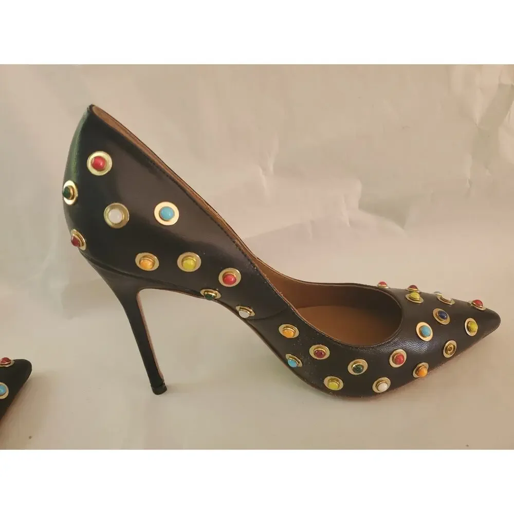 Women Aquazzura Byeantine105 leather Pumps with multicolored James Size 38 - Picture 7 of 11